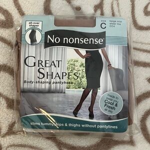 No Nonsense Beige Body-Shaping Pantyhose